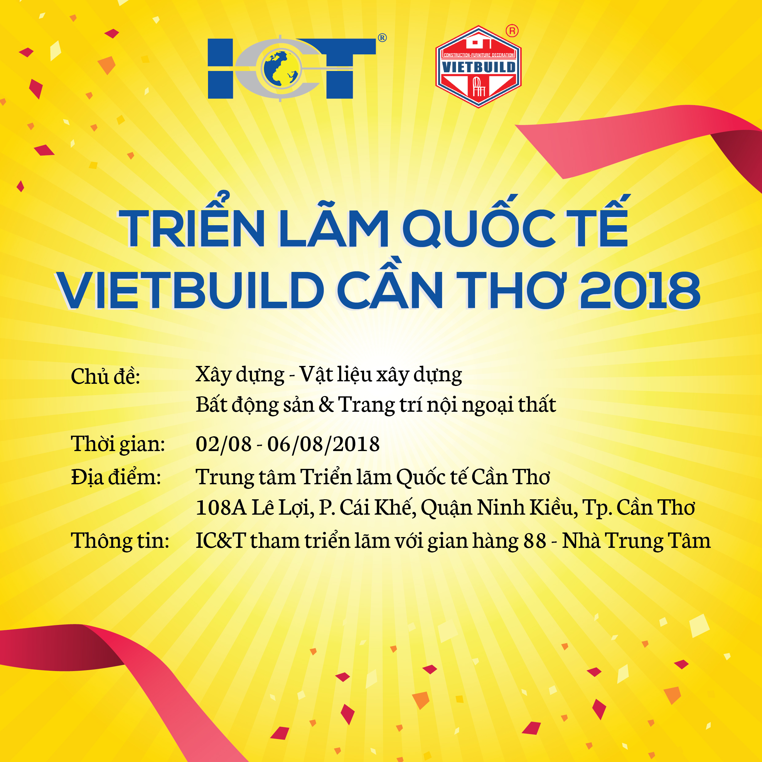 TRIỂN LÃM QUỐC TẾ VIETBUILD CẦN THƠ THÁNG 8-2018
